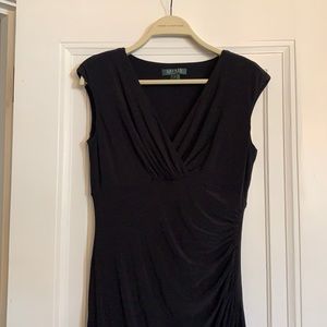 Ralph Lauren sleeveless black v-neck dress, size 6